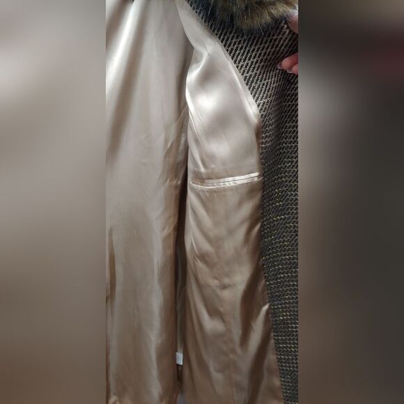 Caslon Tweed Coat w Removable Faux Fur Collar Sz L - Picture 5 of 12